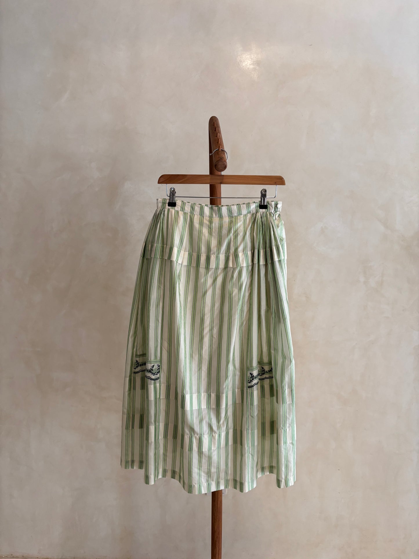 Embroidered silk skirt