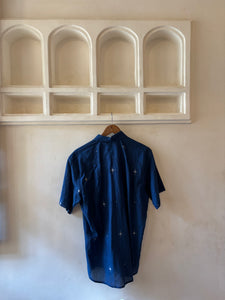 Indigo handloom detail shirt