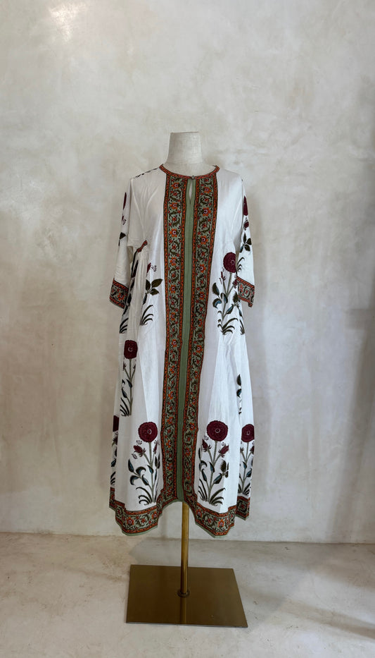 White Block Print dress
